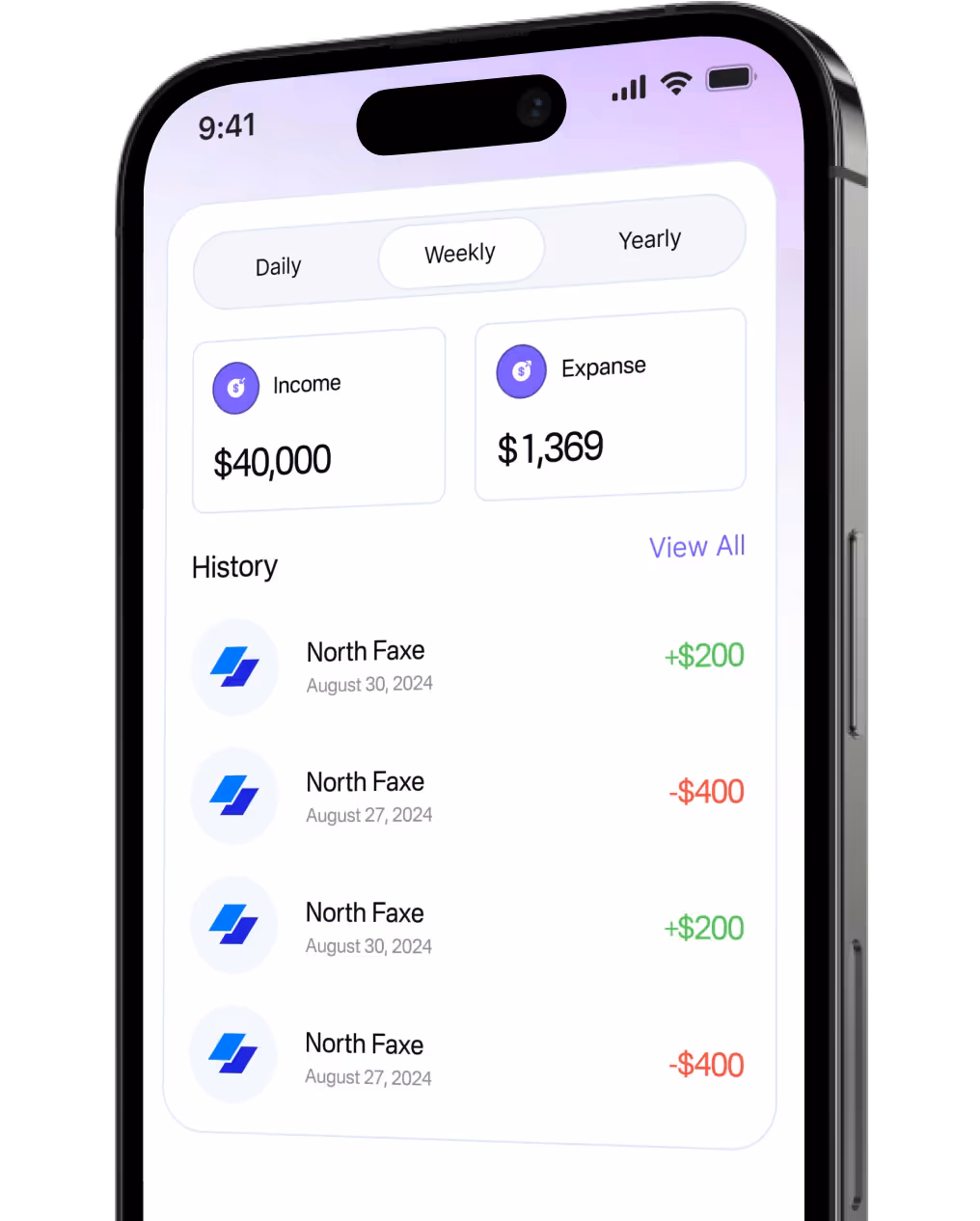 The Tillio app showing the day’s takings and recent payments