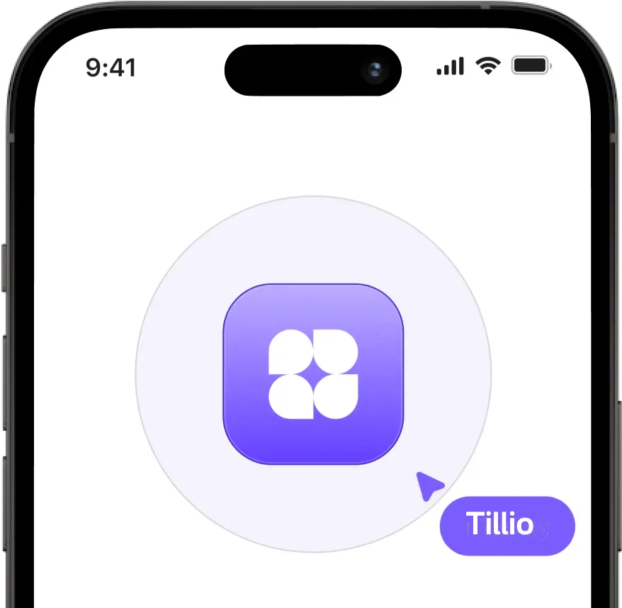 The Tillio app on a phone screen